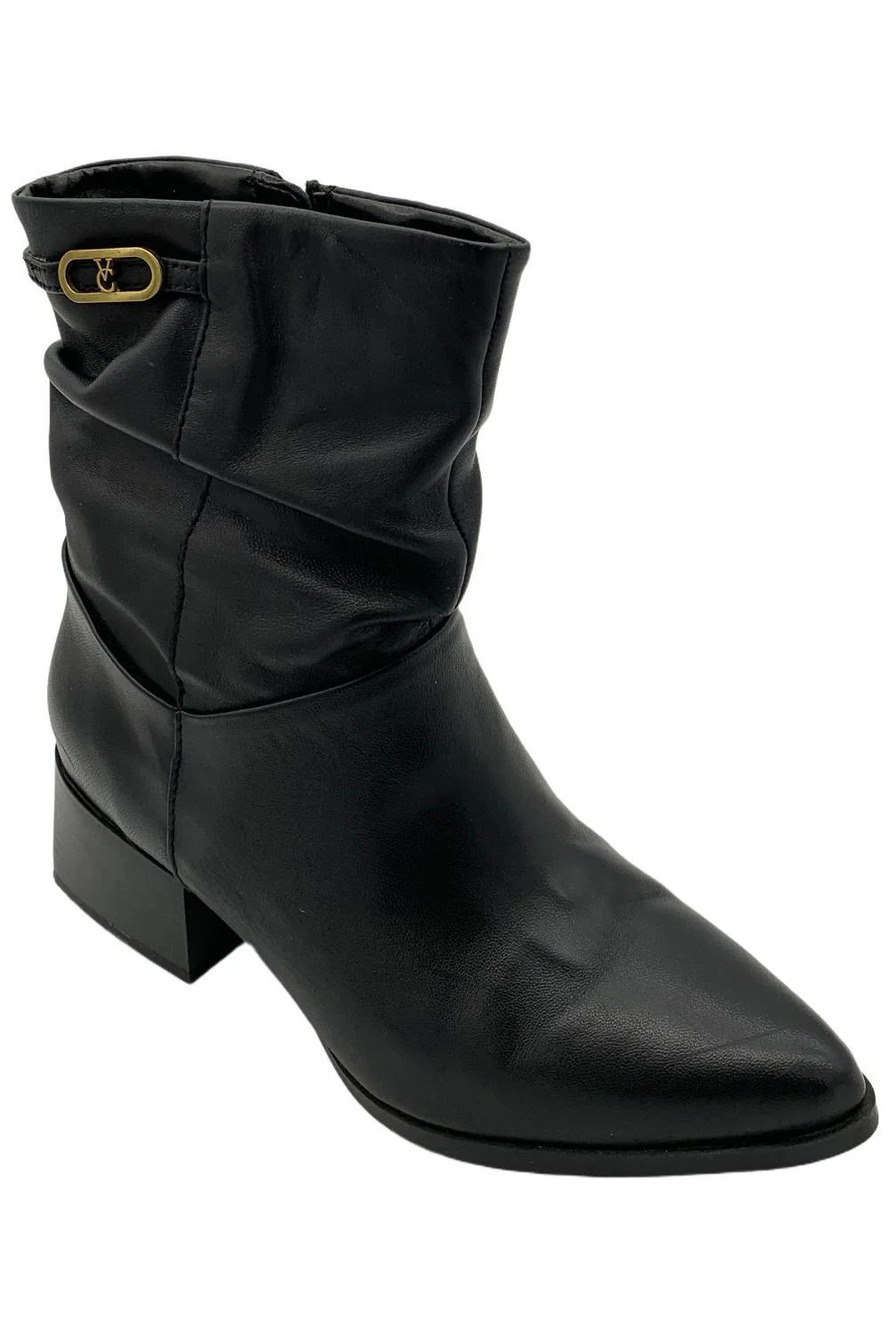 Vince Camuto Women's WaterRepellent Leather MidShaft Boot Orsina Black - Wide